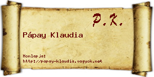 Pápay Klaudia névjegykártya
