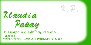 klaudia papay business card